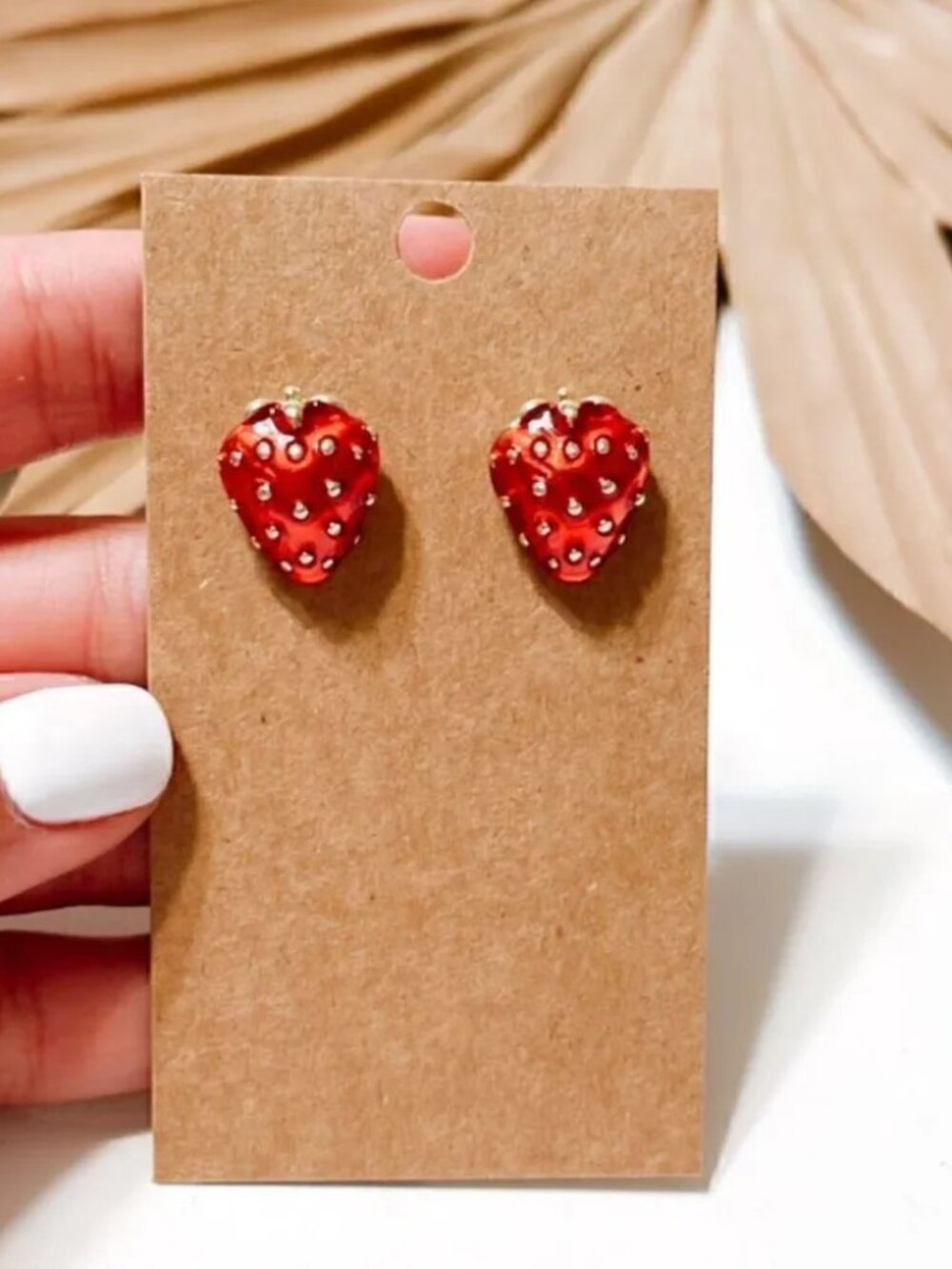 Strawberry studearrings 815 - Picture 2 of 5